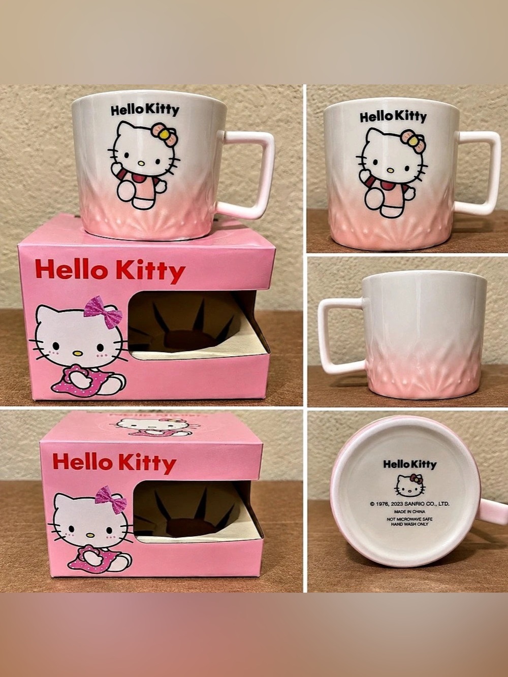 Hello Kitty Pink & White Mug with Original Box Like New
